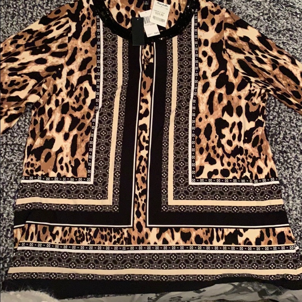 Premise Studio Cheetah Print Blouse